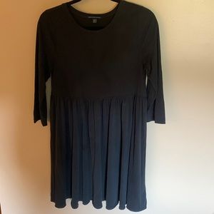 American Eagle Charcoal Grey Cinched Babydoll-Inspired Dress